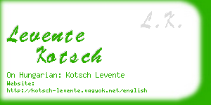 levente kotsch business card